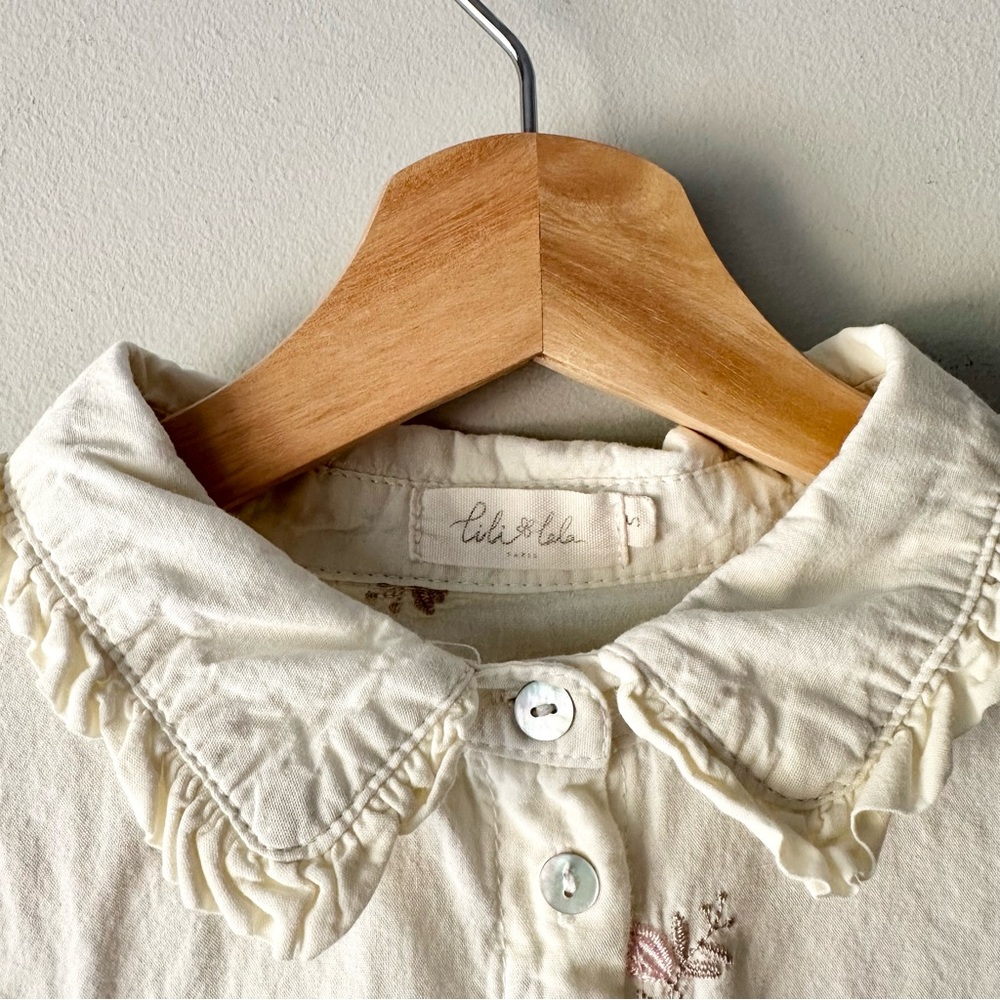 Lili Lala Button Down Floral Embroidered Blouse - Picture 3 of 7